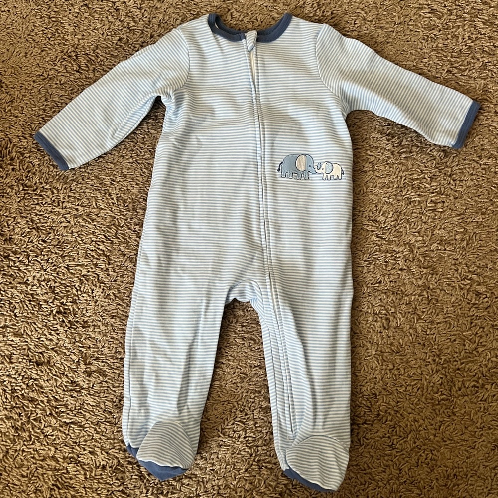 Little Me Striped Elephant Footie